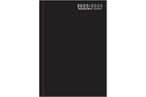 ARTH A4 Academic Diary 2025-2026 Week to View Hardback Case Bound - BLACK