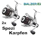 Balzer 2X Spezi 100 Karpfenrolle Paarpreis Set Angelrolle mit Schnur