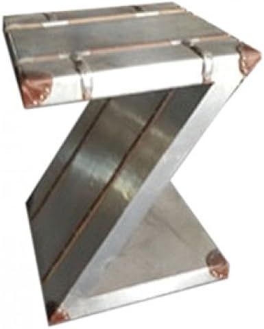 Industrial style aluminium side or bedside Z shaped table