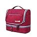 Produktbild Qnlly wasserdichte Portable Travel Kosmetiktasche, Train Box Kosmetiktasche, Toilettenaufbewahrung, Multifunktionsaufbewahrung, Trocken-und Wet Separation Bag Portable Hook Hook Bag,Red