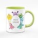 Produktbild Tasse Zum Schulanfang - Endlich Schulkind - Tasse mit Monster - Geschenk zur Einschulung für die Schultüte - Geschenke Zum Schulanfang - Mehrere Farben wählbar (Hellgrün)