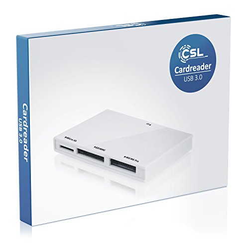 CSL – USB 3.0 All in One Cardreader extern | parallele Auslesung von mehreren Speicherkarten | externer mini Multi Kartenlesegerät im slim Design | bis zu 5 Gbps | für MicroSD / SD / MMC / rs MMC / MS / MS Duo / CF / CF II | Neues Modell | weiß - 4