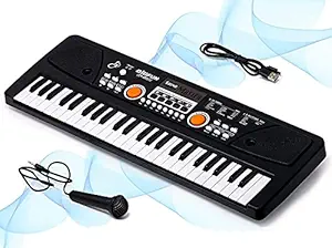 NAIROBI Kids 49 Key Piano Keyboard Toy for Kids dc Power Option+ Microphone Multi Colour Keys with USB Charging Big Fun Electronics Keyboard Kids Medium Size Easy to Use Dc Power (49 Key)