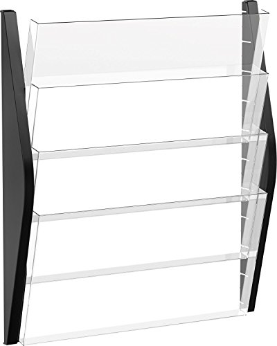 Helit H6270495 - Soporte de pared para peri  dicos  4 compartimentos  DIN A3  formato horizontal   color negro
