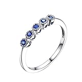 AnazoZ FINERING Damen-Ring 18k Gold Echt Saphir 0.21ct Diamant Trauringe Eheringe Hochzeit Verlobung für Frauen Ringgr. 58 (18.5) Ringschmuck
