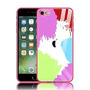 Case Creation Watercolor Series - Liquid Painting Tempered Glass TPU Shockproof Gradient Diamond Sparkle Camera Protection Back Case Colorful Cover for Apple iPhone SE - (Tie dye, Pattern 1)