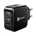 Produktbild iClever BoostCube 4,8A 24W Dual USB Ladegerät 2-Port Reise Ladeadapter mit SmartID-Technologie für iPhone, Apple, Samsung, Android Smartphones und Tablets PC, Schwarz