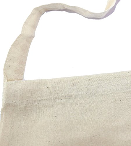 Baumwolltasche Umhängetasche unbedruckt mit extra langem Henkel ideal als Kamellebeutel für Wurfmaterial oder als Sammelbeutel für Karneval natur 34x40cm 10 Stück - 3