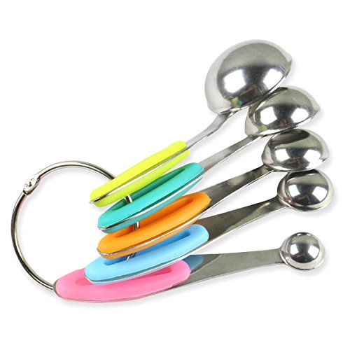 Edelstahl 5Set Messbecher (30ml, 60ml, 80ml, 125ml und 250ml) + 5er Set Messlöffel (1.25ml 2.5ml 5ml 7,5ml 15ml) für Kochen und Backen - 4