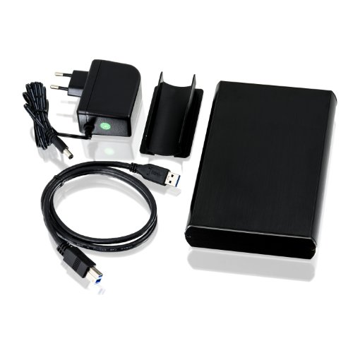 CSL – 3,5″ USB 3.0 (Super Speed) Aluminium HDD Festplatten-Gehäuse für SATA I / II / III | Optik Alu gebürtstet | kompatibel zu USB 2.0 | extern | schwarz - 5