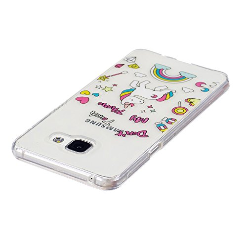 Galaxy A3 2016 Hülle, Silikonhülle für Galaxy A3 2016 , Edaroo Cute Cartoon Regenbogen Einhorn Muster Urtradünne Stoßfeste TPU Handy Case Kratzfeste Handyhülle Handy Schützt Hülle Tasche Backcove für Samsung Galaxy A3 2016 – Don’t Touch My Phone - 4