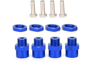Tbest RC Wheel Hex Adapter, 12mm to 17mm Metal Wheel Hex Drive Hub Adaptor Wheel Hub Conversion Adapter Accessories for 94123 1/10 RC Car(Blue) Model Toy