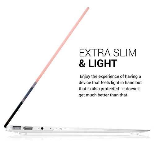 kwmobile Crystal Hülle für Apple MacBook Air 13″ (ab Mitte 2011) Hard Case – dünne durchsichtige transparente Schutzhülle Cover Tasche Berg Morgenröte Design Altrosa Schwarz Transparent - 3