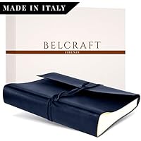 Belcraft Tivoli Album Fotografico in Pelle Riciclata, Realizzato a Mano da Artigiani Toscani, A4 (23x30 cm) Blu