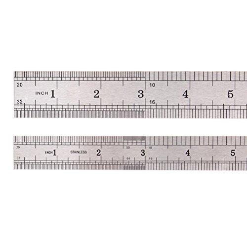 Meßlineal, sicai 2 x Edelstahl Metall Lineal 30,5 cm + 15,2 cm Lineal gerade Meßlineal - 3