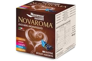 GENERICO 320 Buste Zucchero Aromatizzato - 5 Gusti Misti - 4 x 80 Bustine - Novarese Zuccheri