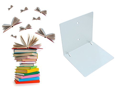 Schwebende Bücher: unsichtbares Regal für Bücher, originelle Bücherstütze mit bis zu 10kg Tragkraft, stapelbarer Buchhalter - 5