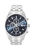 C-Collection by CHRIST Herren-Armbanduhr Analog Quarz One Size, blau, Silber