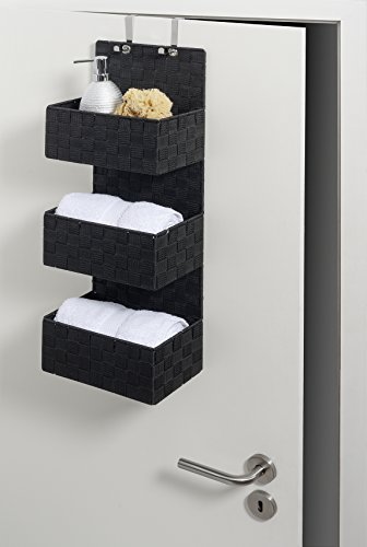 Wenko 22076100 Organizer Adria zum Hängen Badkorb, 3 Etagen, Polypropylen, schwarz, 15,5 x 25 x 72 cm - 3