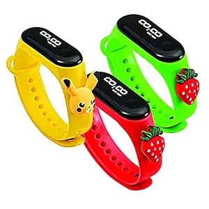 RAHI INDIA Birthday party Return Gift for kids Latest Collection Touch Button Silicone Smart Digital Creative Design LED Band with Cartoon Bracelet Watch - Kids Boys and Girls Watches ( Random Color)