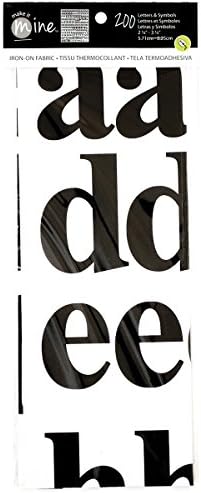 Alphabet Lowercase Iron-On Fabric Letters &amp; Symbols-Black/White