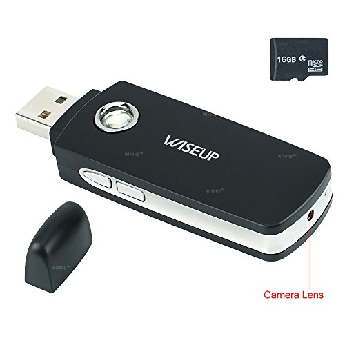 Preisvergleich Produktbild WISEUP 16B Mini USB Stick Spion Kamera Versteckte Überwachungskamera mit Bewegungsmelder