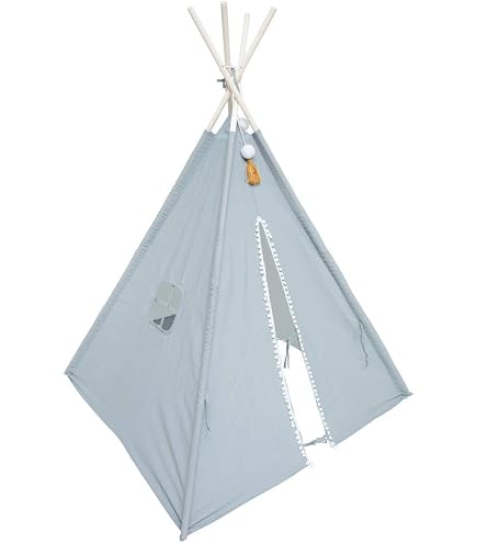 KIDIZ Tipi Tienda De Campaña Infantil – 100x100x160 Cm, De Algodón, Con Guirnalda LED, Estrellas, 3 Peluches, Alfombrilla Y Bolsa De Transporte