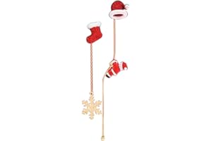 BSLVWG Decorazioni natalizie, orecchini di Natale, albero di Natale, pupazzo di neve, ornamenti a fiocchi di neve, gioielli, regali per donne, feste