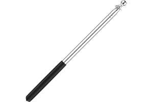 SALBSEVER Teleskop Fahnenstange, Flaggenstock Teleskopstab, Schwarz Edelstahl Tour Guide Fahnenstange, Handheld Fahnenstange Leichtgewichtiger Ausziehbarer mit Rutschfestem Griff Zusammenklappbarer Fahnenmast