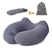 Produktbild mixigoo Reise Nackenkissen, Reisekissen Ideal für Reisen Büro und Zuhause | Aufblasbares Weiches Nackenhörnchen | Orthopädisches Nackenstützkissen (Grau)