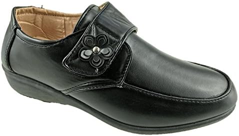 LADIES CASUAL SLIP ON COMFY MARY JANE LOW WEDGE SHOES PUMPS SIZE 3-8