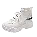 Produktbild UFACE Damen Mesh Atmungsaktive Mode Socken Schuhe Freizeitschuhe Erhöhte Schuhe Sneaker (40 EU, Weiß)