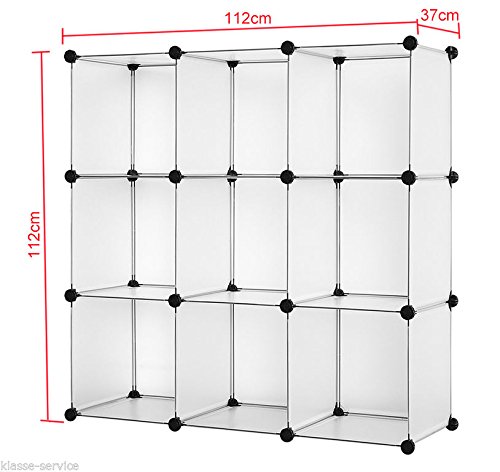 Kronenburg Regalsystem Badregal Steckregal Schrank Regal Kleiderschrank Garderobe – 112 x 112 x 37 cm – Transparent - 5