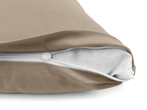 Renforcé-Kissenbezüge im Doppelpack – 100% Baumwolle – schlicht und edel im Design, in 8 Uni-Farben, 40 x 80 cm, cappuccino - 6