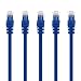 Produktbild GearIT 50-Pack, CAT5e-Patchkabel Ethernet 1,5 Füße - 5E RJ45 LAN Netzwerkkabel für Computer, Blau - kompatibel mit 48-Port PoE Gigabit Switch Rack-Einbau 4' (5-Pack) blau