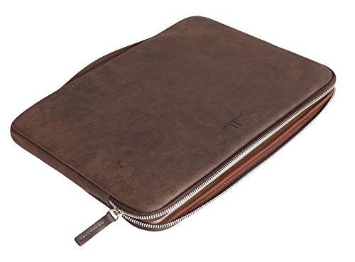 mabba® MacBook Tasche Leder für das Macbook 13" , Macbook Retina 13", Macbook Air 13" -Joe Chocolate- braun edel Handmade in Berlin