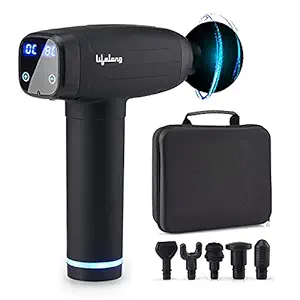 Lifelong LLGM09 Gun Massager Deep Tissue Body Massage Machine For Pain Relief | 6 Specialized Heads | 30 Speed Level Massager Machine For Full Body (1 Year Warranty, Black)