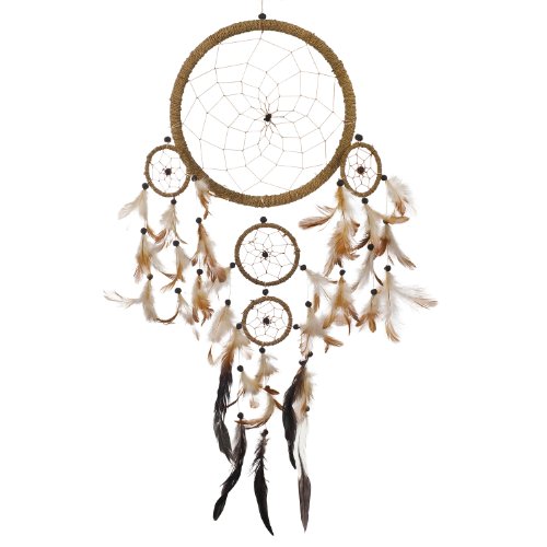 Traumfänger ~ handgemachte traditionelle String natürliche Farbe 27cm Durchmesser und 70cm lang! - 2