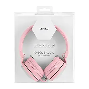 MINISO On Ear Headphone with Mic (Pink)