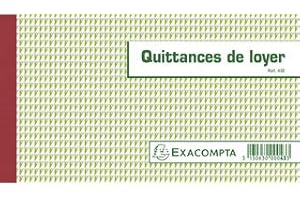 EXACOMPTA Lot de 10 Manifold Quittances de loyer, 12,5x21 50 tripli autocopiant