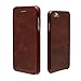 Produktbild atKITE Echtleder Hülle Rückseiten-Foliohülle für iPhone 6 / 6S - Kaffee