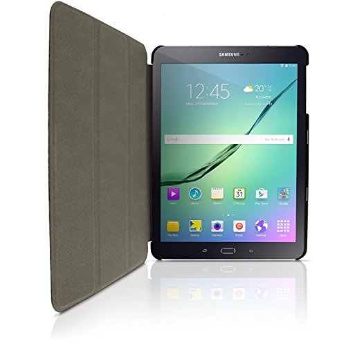 igadgitz Schwarz PU Ledertasche Hülle Smart Cover für Samsung Galaxy Tab S2 9.7″ SM-T810 mit Multi-Winkel Betrachtungs + Auto Sleep/Wake + Displayschutzfolie - 3