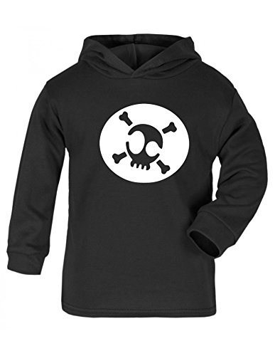 Skull Cutout Baby/kids Hoodie Black & White 3 - 6 Months