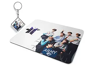 Morons [Keychain Included] BTS Army Gang Merchandise Mouse Pad | Printed Designer Kpop Mousepad with BTS Keychain | Pack of 1