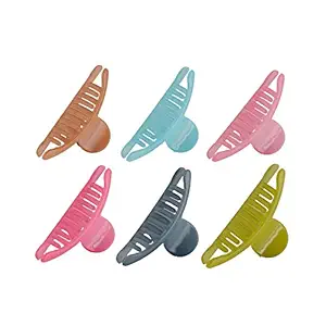 AccessHer Jewellery Multi Color Acrylic Material Stone Clip (Multi-Colour) for Women and girls pack of 1