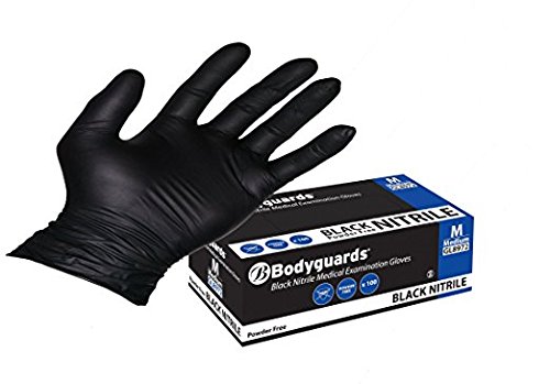 Preisvergleich Produktbild New Polyco Bodyguard schwarz Nitril puderfrei Einmalhandschuhe Handschuhe. 100 STÜCK