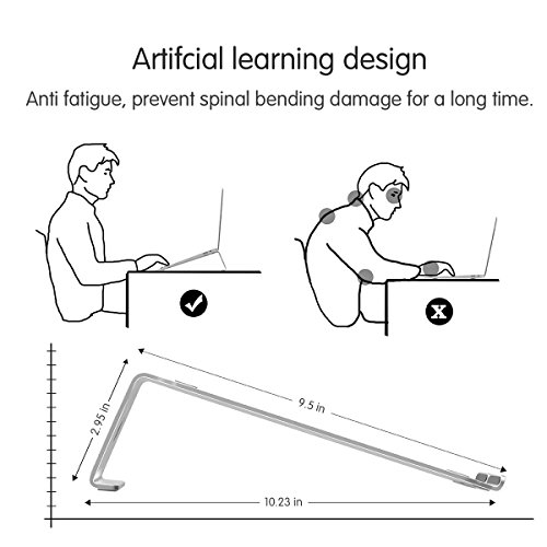 Laptop Ständer, J-Bonest Tragbare Aluminium MacBook Ständer Laptop Cooling-Halter für 11 „~ 15“ Apple MacBook Air & MacBook Pro und alle anderen Laptops - 7