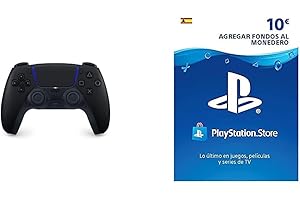 Sony Playstation 5 - Mando inalámbrico DualSense Midnight Black Tarjeta Prepago PSN 10€ | PS5/PS4/PS3 | Código de Descarga PSN - Cuenta española