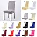 Solid Color Polyester Spandex Dining Stool Chair Cover Slipcover White
