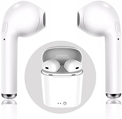 chuangsiyuan Bluetooth Earbuds, Wireless In-Ear Headphones Hands Free with Portable Charger for iphone X, 8, 8plus, 7, 7 plus, 6s, Samsung Galaxy, IOS, Android Smart Phones (white)